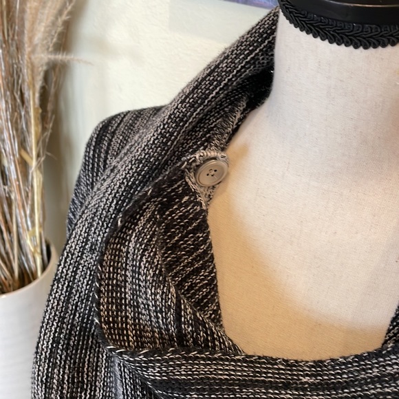 A|X Armani Exchange Black/Grey Button Up Sweater Cardigan Coat Size M - Picture 3 of 12